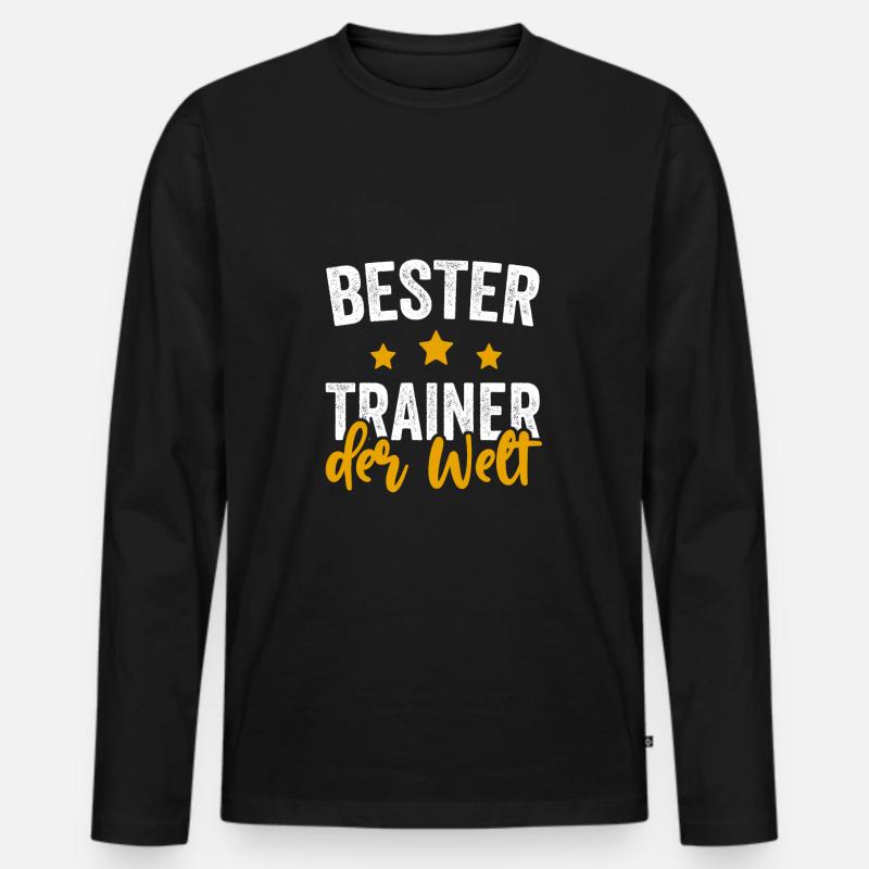 Bester Trainer der Welt Geschenkidee - Männer Premium Bio Langarmshirt - Schwarz