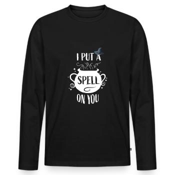 Je t'ai jeté un sort - T-shirt manches longues Premium bio Homme - noir - Devant - Nico (187cm)