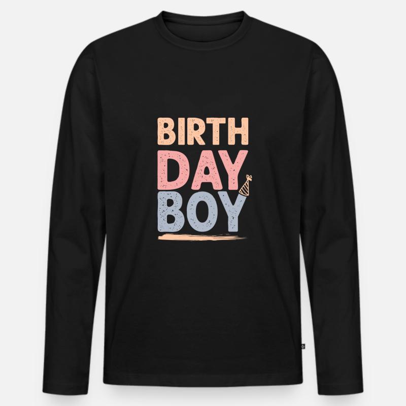 Birthday Boy - Männer Premium Bio Langarmshirt - Schwarz
