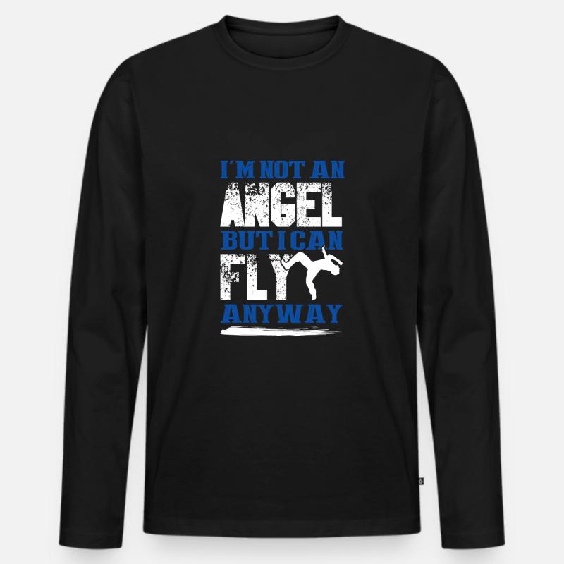 breakdance cooler spruch - Männer Premium Bio Langarmshirt - Schwarz