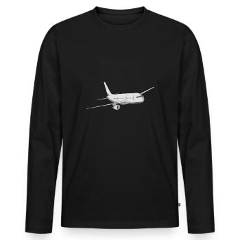 Airplane - Men's Premium Organic Long Sleeve Shirt - black - Front - Nico (187cm)