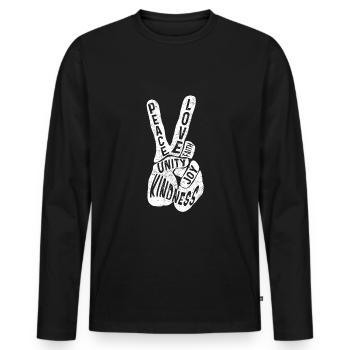 Frieden Freiheit und Liebe - T-shirt manches longues Premium bio Homme - noir - Devant - Nico (187cm)