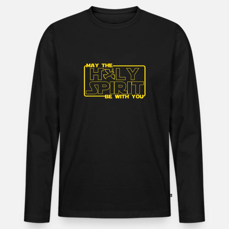 Gott Jesus Heiliger Geist - Männer Premium Bio Langarmshirt - Schwarz