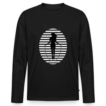 Jumping Rope Jumping Rope Jumping Sticker Shirt - Men's Premium Organic Long Sleeve Shirt - black - Front - Nico (187cm)