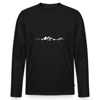 Heartbeat - Montagne - Cyclisme - - T-shirt manches longues Premium bio Homme - noir - Devant - Nico (187cm)
