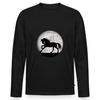 Chevaux et équitation. Mode équestre pour les amoureux des chevaux - T-shirt manches longues Premium bio Homme - noir - Devant - Nico (187cm)