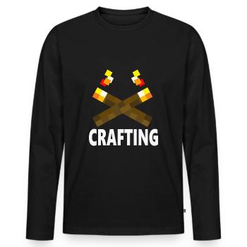 Crafting Craften Gaming Nerd Gamer Zocken lustige - Männer Premium Bio Langarmshirt - Schwarz - Vorne - Nico (187cm)