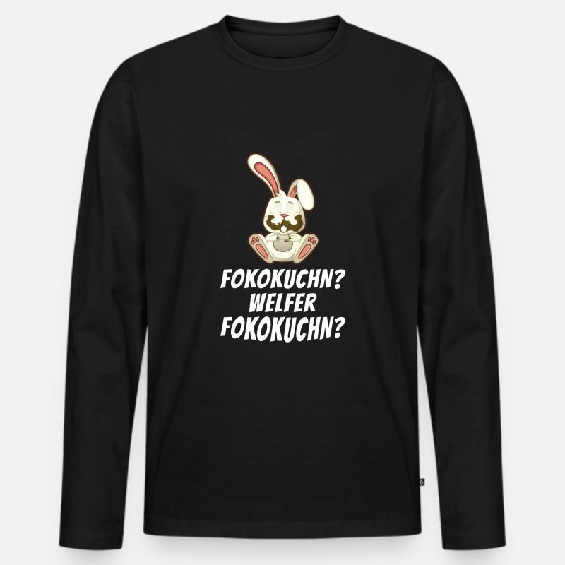 Fokokuchen - Schokokuchen,Hase,Lustig,Geschenk - Männer Premium Bio Langarmshirt - Schwarz