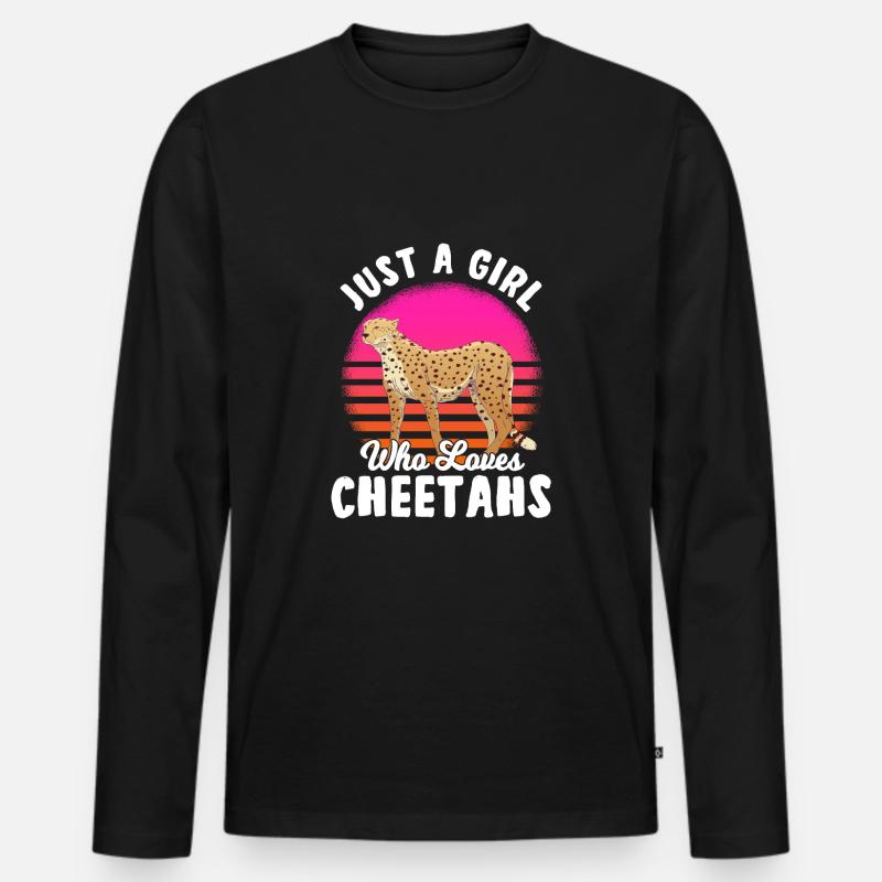 Gepard Geschenk Mädchen - Männer Premium Bio Langarmshirt - Schwarz