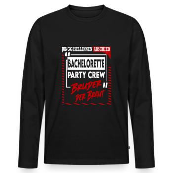 Junggesellinnenabschied Bruder der Braut Party - Männer Premium Bio Langarmshirt - Schwarz - Vorne - Nico (187cm)