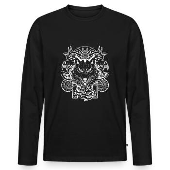 Viking, Raven, Odin, Walhalla, Norse mytholog - Men's Premium Organic Long Sleeve Shirt - black - Front - Nico (187cm)