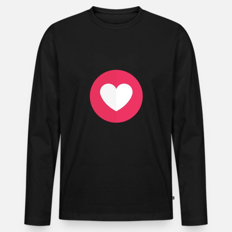 facebook heart - Männer Premium Bio Langarmshirt - Schwarz