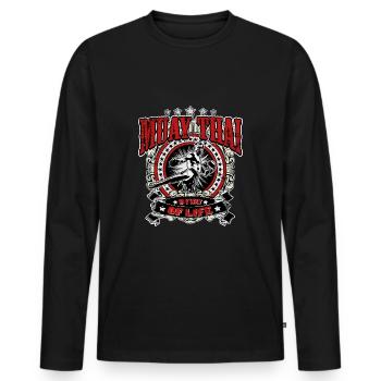 Muay Thai Boxing - Men's Premium Organic Long Sleeve Shirt - black - Front - Nico (187cm)