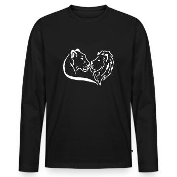 Lion lioness wild - Men's Premium Organic Long Sleeve Shirt - black - Front - Nico (187cm)