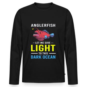 Frogfish - Men's Premium Organic Long Sleeve Shirt - black - Front - Nico (187cm)