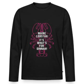 Homard Fruits de mer Homard du Maine Langouste - T-shirt manches longues Premium bio Homme - noir - Devant - Nico (187cm)