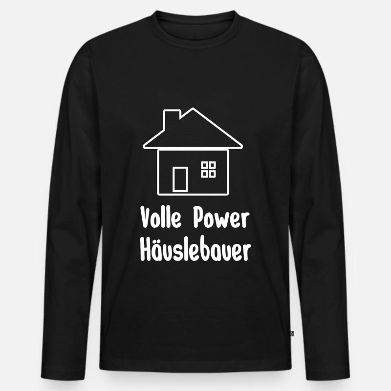 Häuslebauer - Männer Premium Bio Langarmshirt - Schwarz