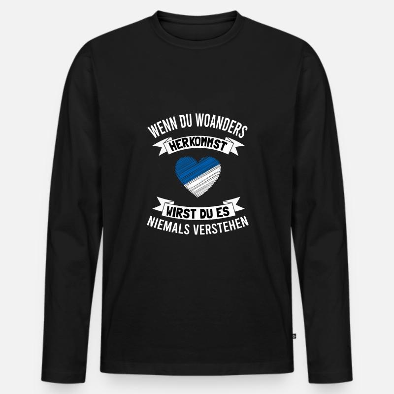 Karlsruhe Karlsruher Liebe - Männer Premium Bio Langarmshirt - Schwarz