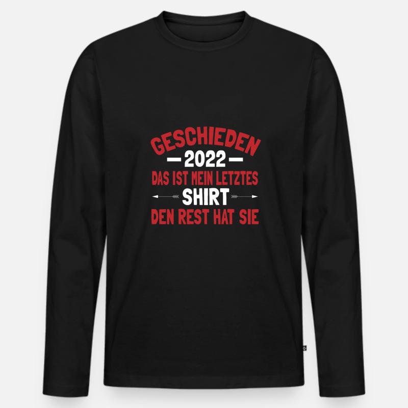 Scheidung Frisch geschieden Scheidungsparty - Männer Premium Bio Langarmshirt - Schwarz