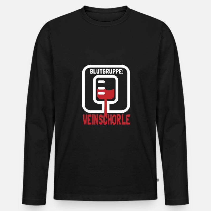 Dubbeglas Weinschorle Weinfest - Männer Premium Bio Langarmshirt - Schwarz