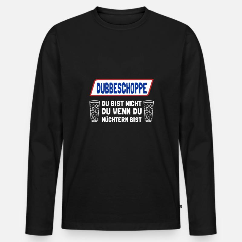Dubbeglas Weinschorle Weinfest - Männer Premium Bio Langarmshirt - Schwarz