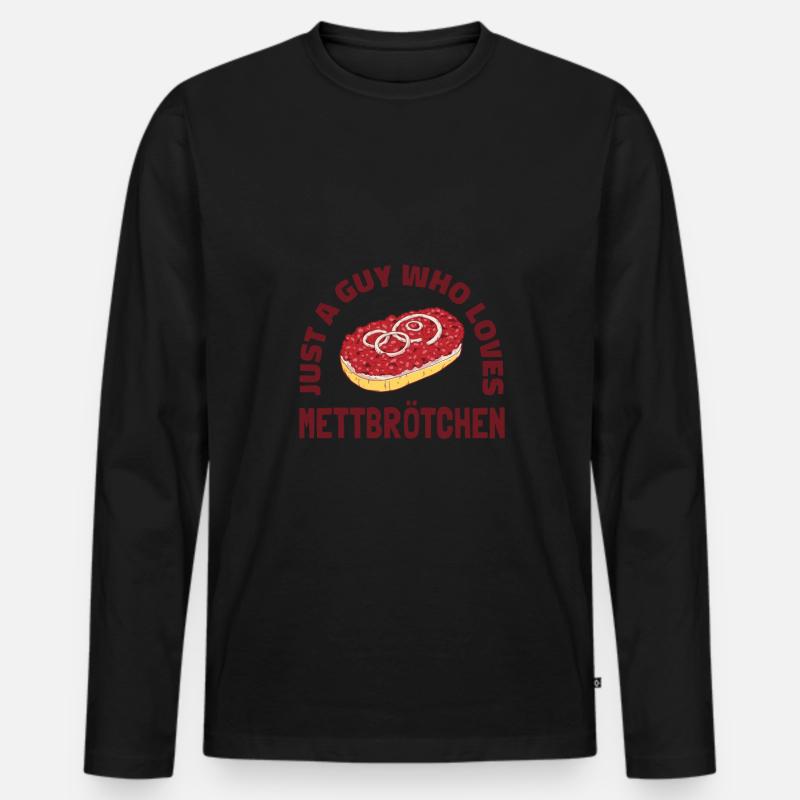 Mettbrötchen Mett Mettigel - Männer Premium Bio Langarmshirt - Schwarz