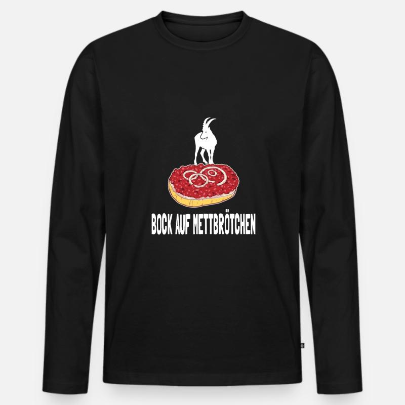 Mettbrötchen Mett Mettigel - Männer Premium Bio Langarmshirt - Schwarz