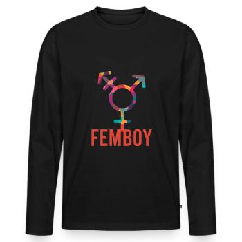 Femboy Feminine Boy Crossdressing - Männer Premium Bio Langarmshirt - Schwarz - Vorne - Nico (187cm)