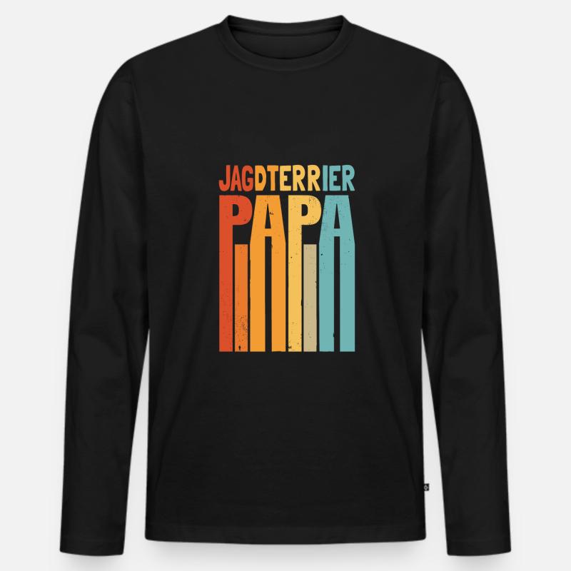 Deutscher Jagdterrier - Männer Premium Bio Langarmshirt - Schwarz