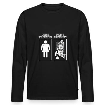 Schildmaid Wikinger Kriegerin - Männer Premium Bio Langarmshirt - Schwarz - Vorne - Nico (187cm)
