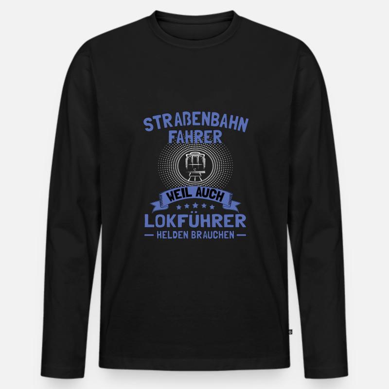Straßenbahnfahrer Straßenbahn S-Bahn - Männer Premium Bio Langarmshirt - Schwarz