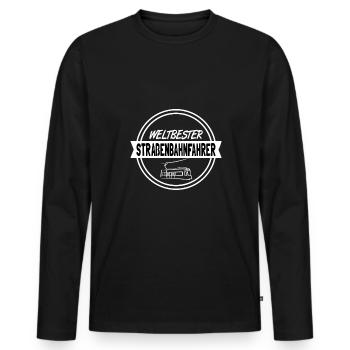 Straßenbahnfahrer Straßenbahn S-Bahn - Männer Premium Bio Langarmshirt - Schwarz - Vorne - Nico (187cm)