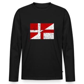 Danemark Angleterre Football drapeau drapeau Dannebrog - T-shirt manches longues Premium bio Homme - noir - Devant - Nico (187cm)