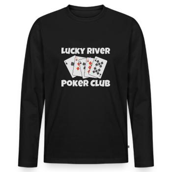 Lucky River Poker Club - T-shirt manches longues Premium bio Homme - noir - Devant - Nico (187cm)