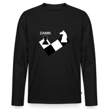 Schach - Männer Premium Bio Langarmshirt - Schwarz - Vorne - Nico (187cm)