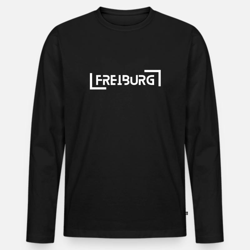 Freiburg - Männer Premium Bio Langarmshirt - Schwarz