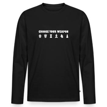 Chess checkmate choose your weapon chess - Men's Premium Organic Long Sleeve Shirt - black - Front - Nico (187cm)