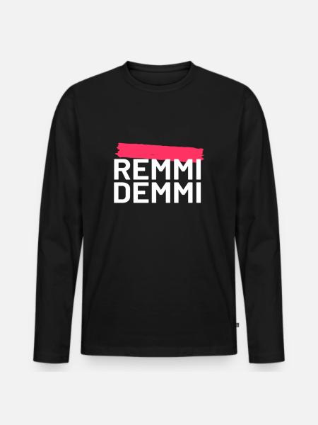 Remmidemmi Shirt - Männer Premium Bio Langarmshirt - Schwarz