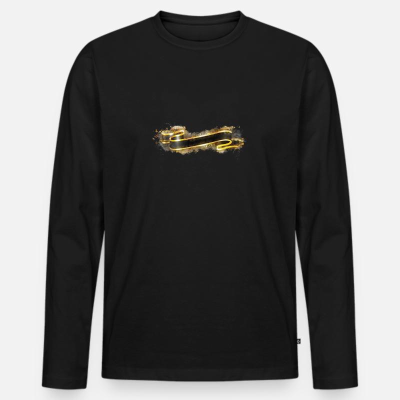 Banner Gold hell glühend - Männer Premium Bio Langarmshirt - Schwarz