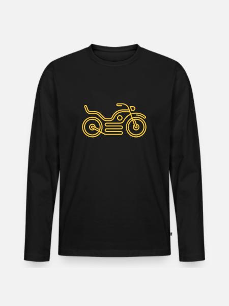 Motorcycle Logo Gold - Men's Premium Organic Long Sleeve Shirt - black