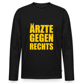 Ärzte gegen rechts - Männer Premium Bio Langarmshirt - Schwarz - Vorne - Nico (187cm)