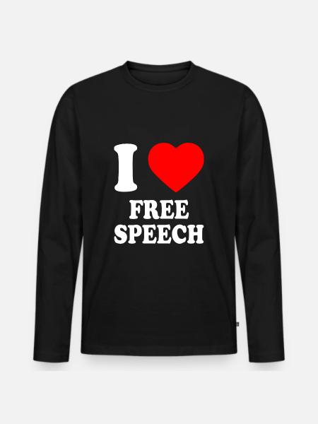 i love free speech - Men's Premium Organic Long Sleeve Shirt - black