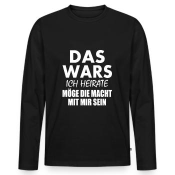 Das wars - Männer Premium Bio Langarmshirt - Schwarz - Vorne - Nico (187cm)