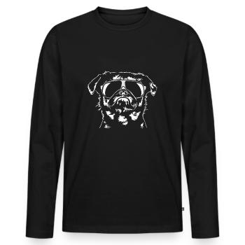 PETIT BRABANCON Zwerggriffon cool Wilsigns Hunde - Männer Premium Bio Langarmshirt - Schwarz - Vorne - Nico (187cm)