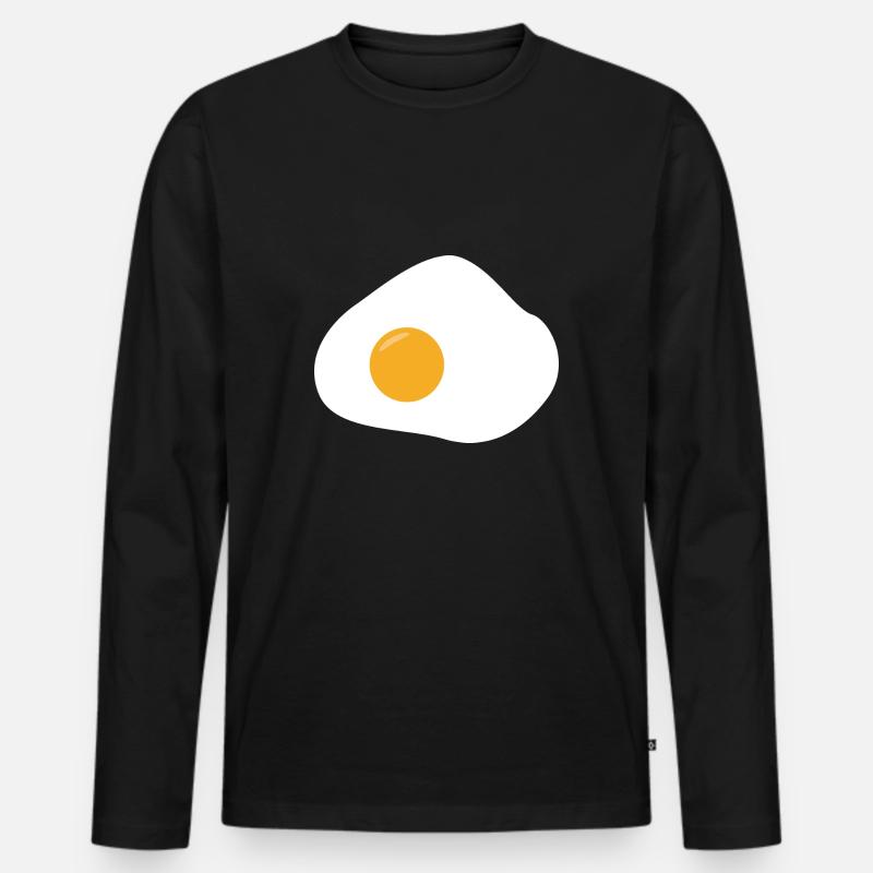 Spiegelei - Männer Premium Bio Langarmshirt - Schwarz