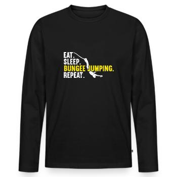 Bungee Jump Bungee Jumping - Men's Premium Organic Long Sleeve Shirt - black - Front - Nico (187cm)