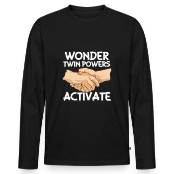 Wonder Twin Sibling Amour pour de vrais frères et sœurs - T-shirt manches longues Premium bio Homme - noir - Devant - Nico (187cm)