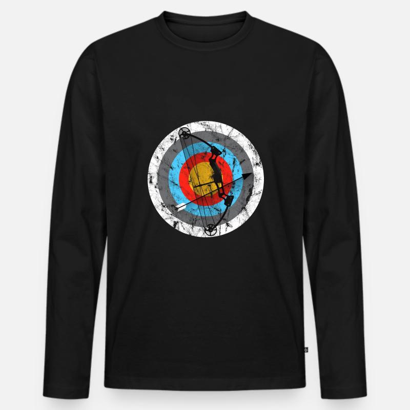 Bogenschießen Zielscheibe Compoundbogen Geschenk - Männer Premium Bio Langarmshirt - Schwarz