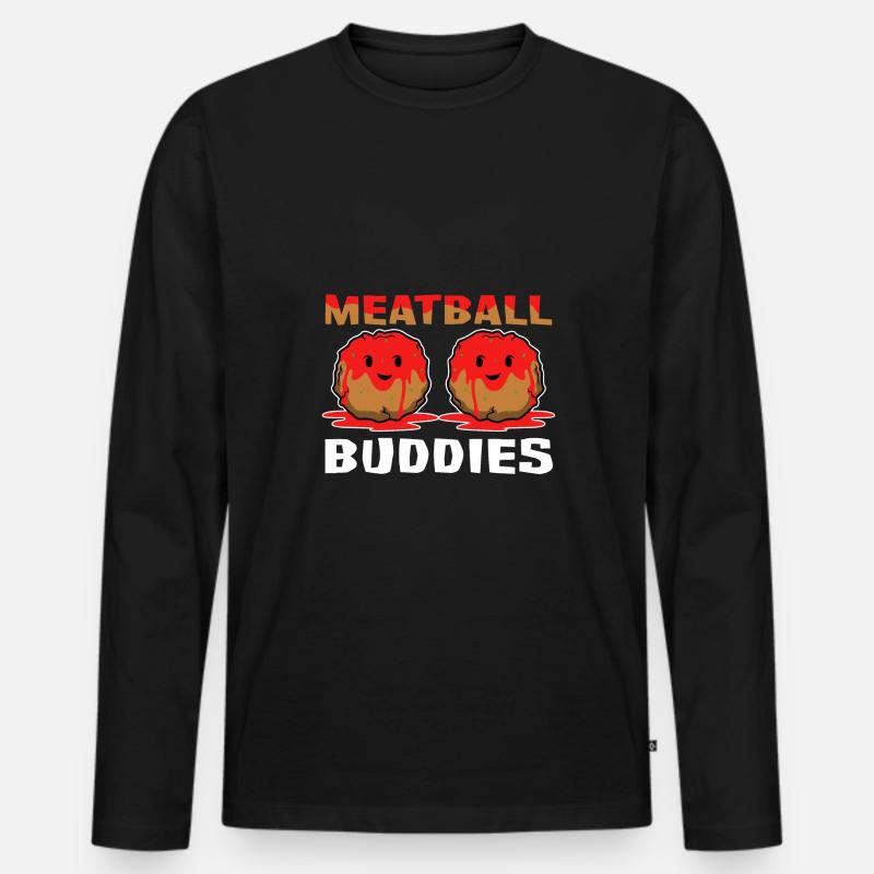 Beste Hackbällchen Freunde - Meatball - Männer Premium Bio Langarmshirt - Schwarz