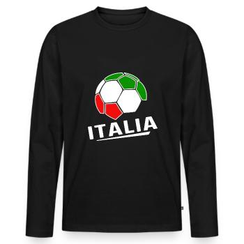 Italy Football Italy - Men's Premium Organic Long Sleeve Shirt - black - Front - Nico (187cm)